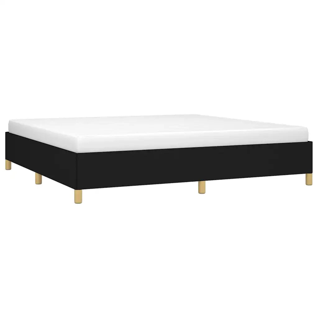 Letto matrimoniale | Letto per adulti | Giroletto senza Materasso Nero 200x200 cm in Tessuto