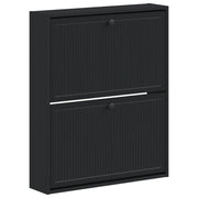 Mobiletto per Scarpe da Muro EDE 71 x 17 x 86 cm Nero 895976
