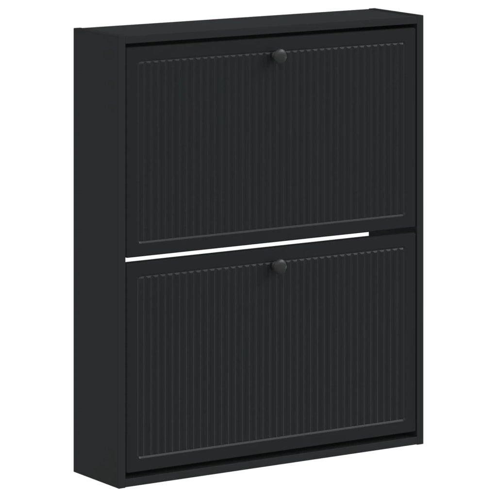 Mobiletto per Scarpe da Muro EDE 71 x 17 x 86 cm Nero 895976