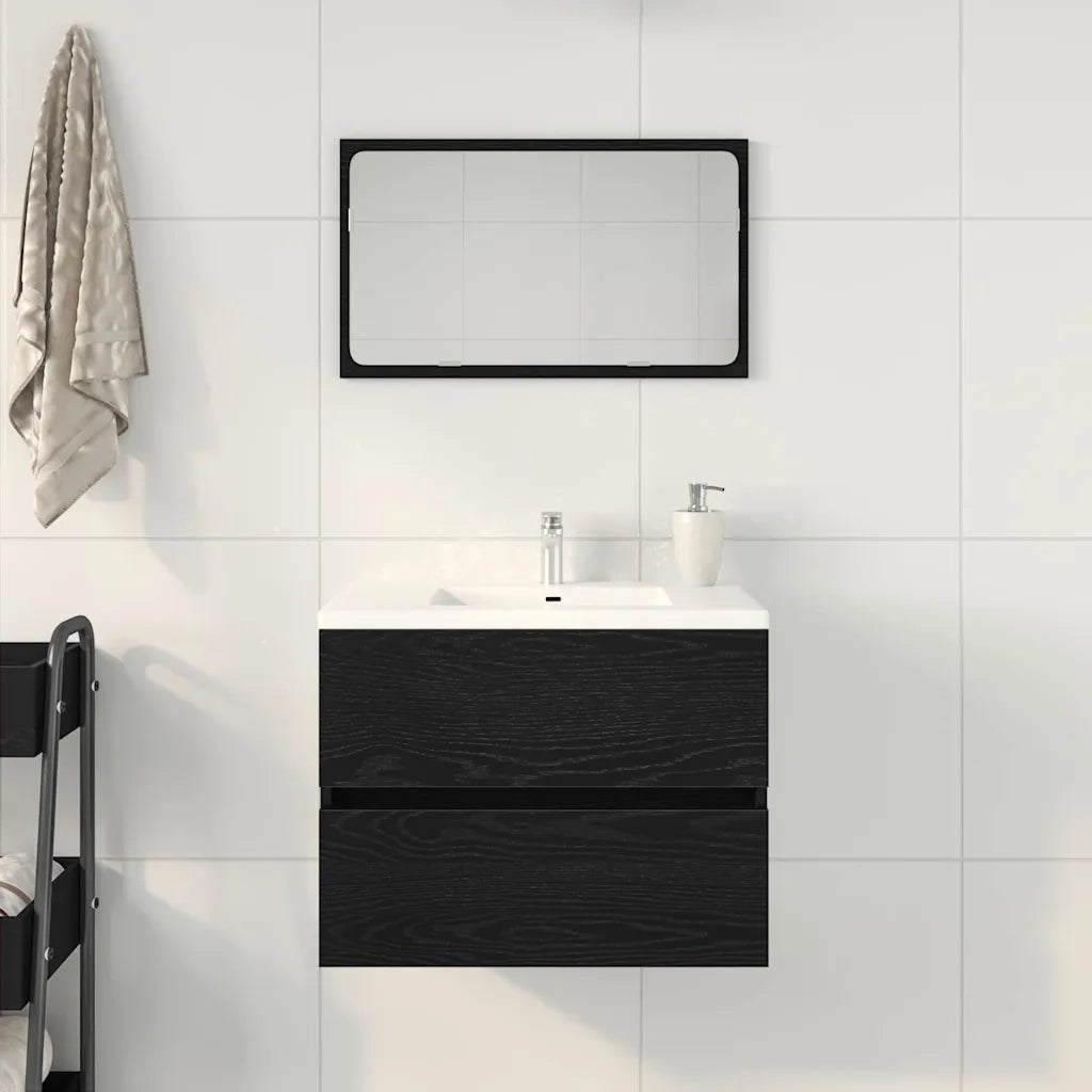 Mobile Lavabo | Armadio Lavabo Rovere Nero 60x38,5x45 cm in Legno Multistrato