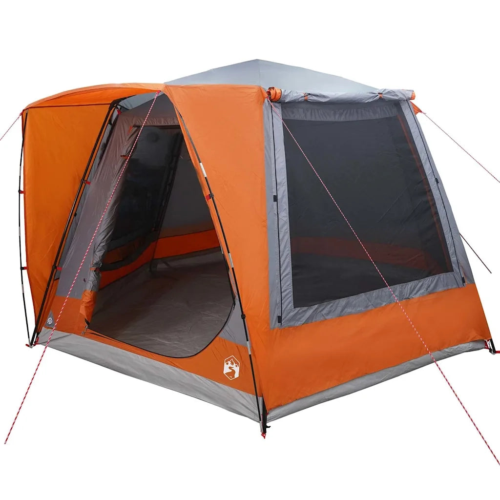 Tenda da campeggio-Tenda per Escursionismo Grigio e arancione 420 x 420 x 227 cm