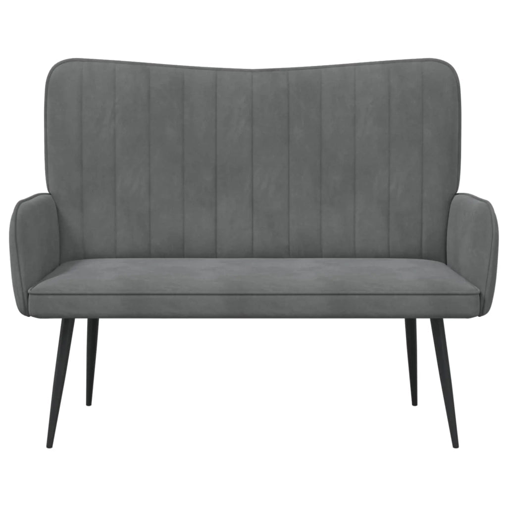 Sofa a Due Posti Grigio scuro 115 x 61 x 87 cm Velluto