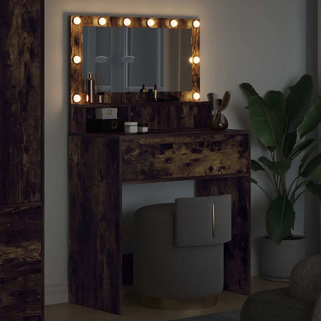 Tavoli da Trucco per Camera da Letto con cassetto Rovere fumé 888972