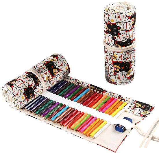 Etui per artisti, contenitore per penna e matite colorate, capacità di stoccaggio per penna e matite, modello con cassetta di fortuna, 1 pezzo