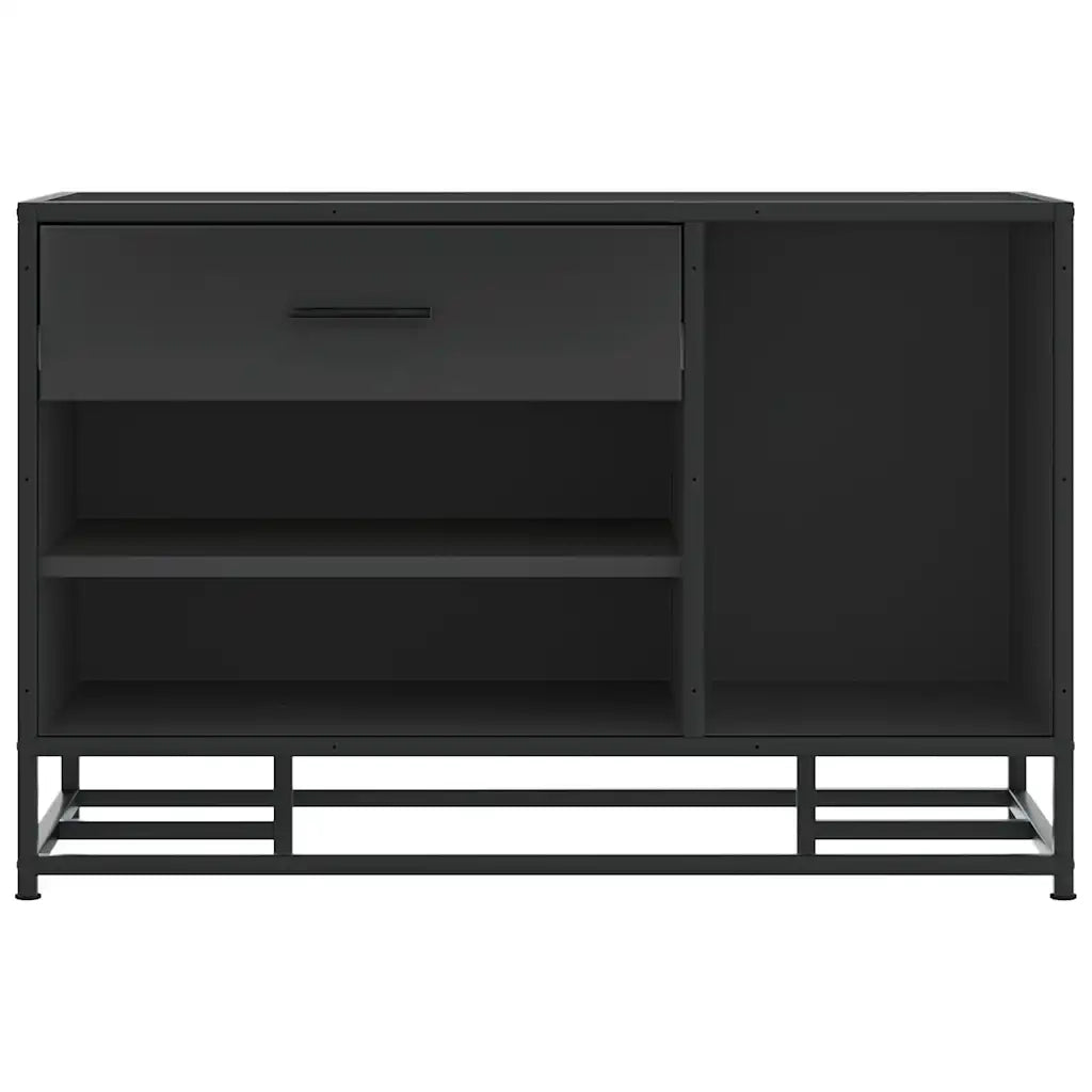 Panca Portaoggetti Nera 80x40x53,5 cm Multistrato e Metallo 849224