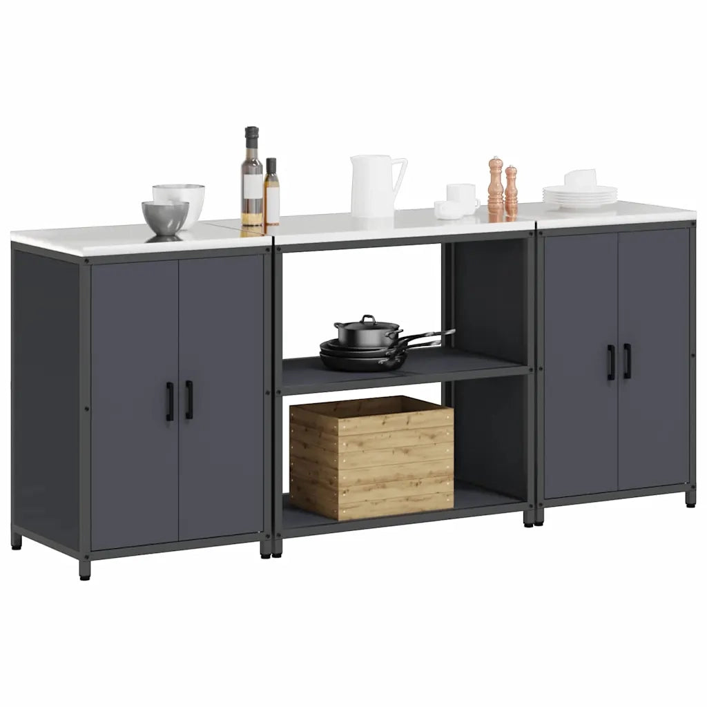 Set di Stoccaggio per Cucina con lo scaffale 3 pcs Antracite 3392668