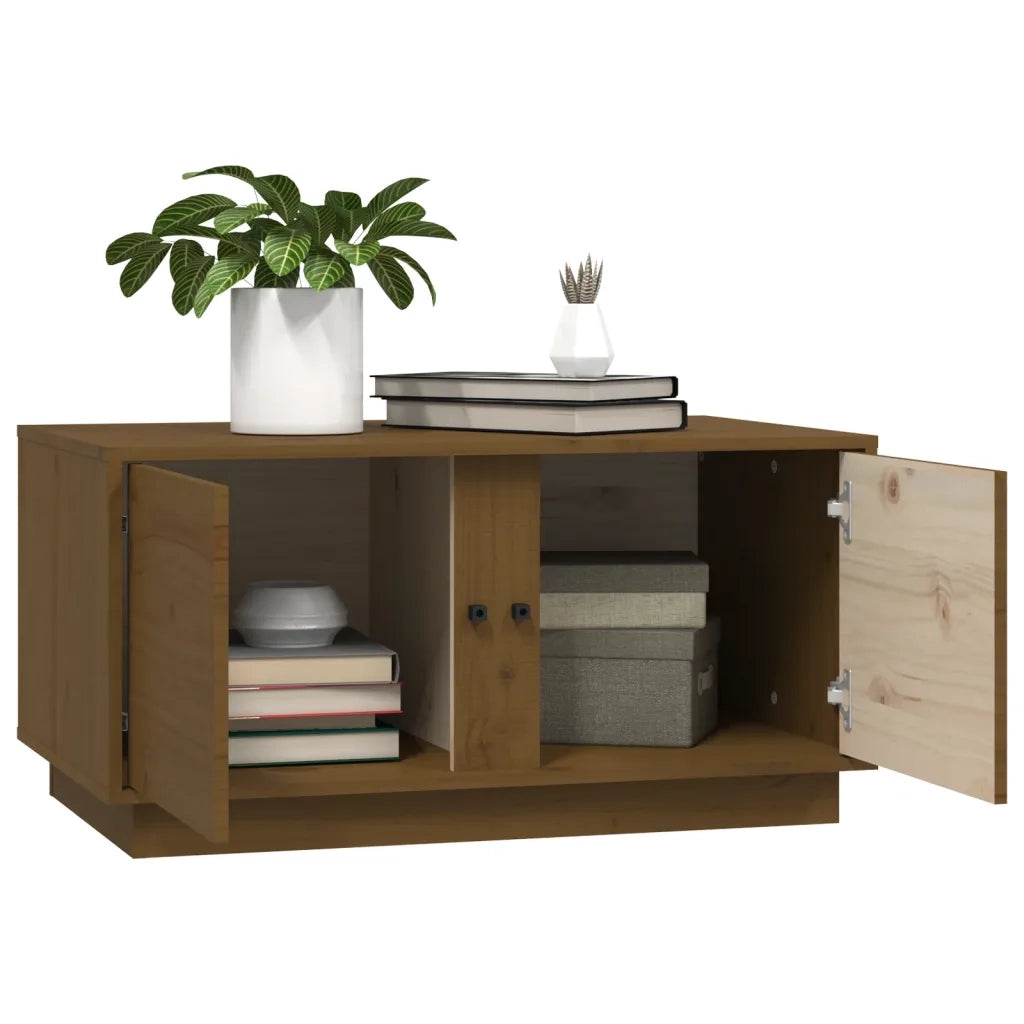 Tavolino da Salotto ambra 80x50x40 cm Legno Massello di Pino 814422