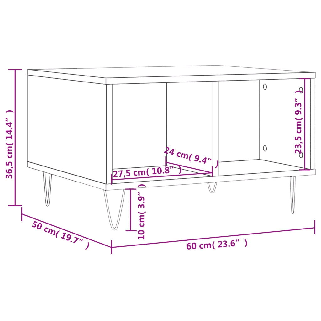 Tavolino da Salotto grigio sonoma 60x50x36,5 cm in Multistrato 830546