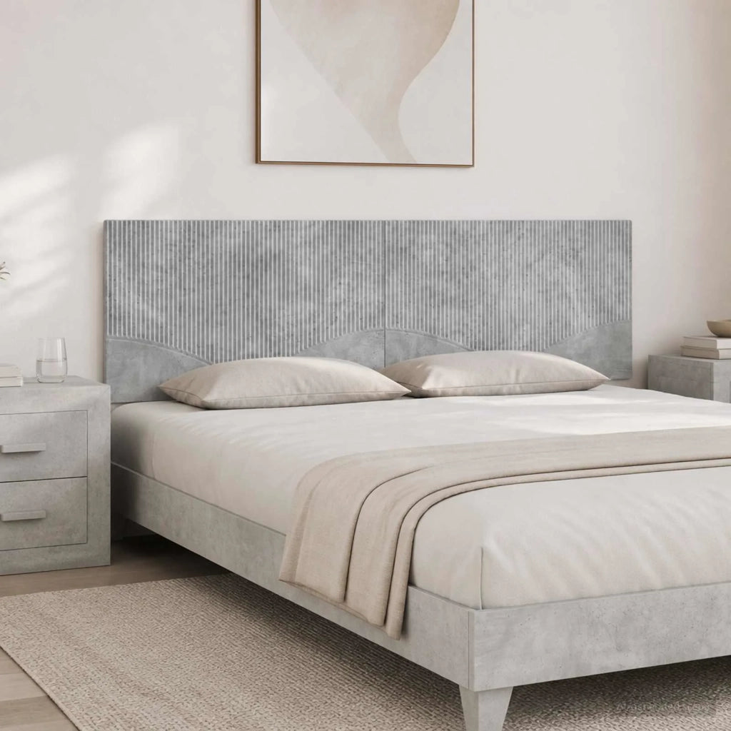 Testiera da Muro HOORN Grigio Cemento Legno ingegnerizzato 897368
