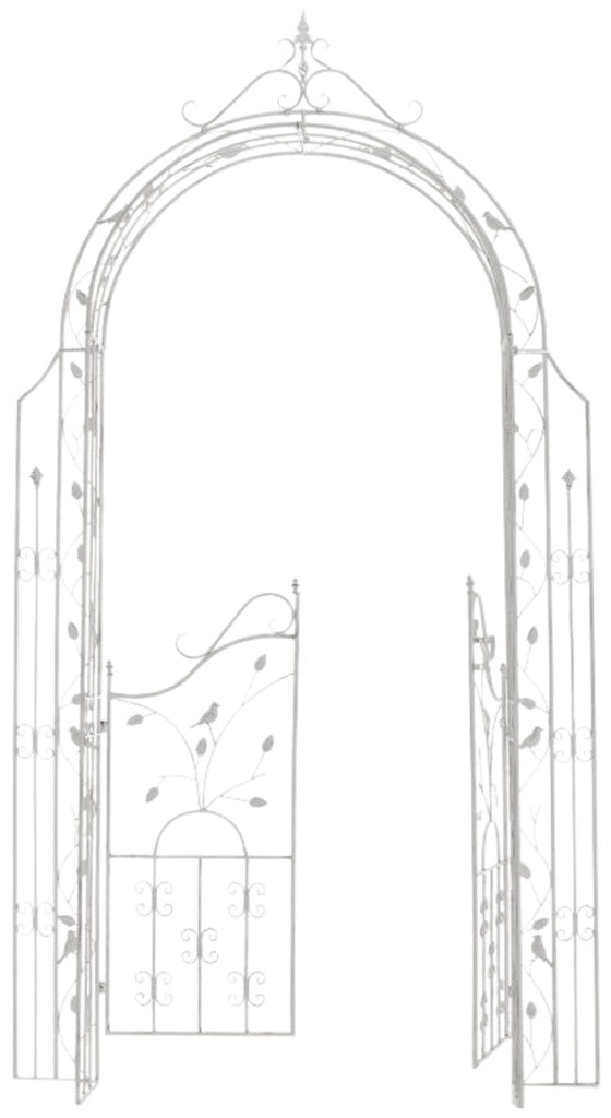 Arco per Rampicanti Grenada con Cancello bianco antico