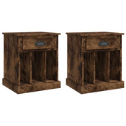Set di 2 Comodini | Armadio da Notte | Mobiletto da notte Rovere Fumo 43x36x50 cm