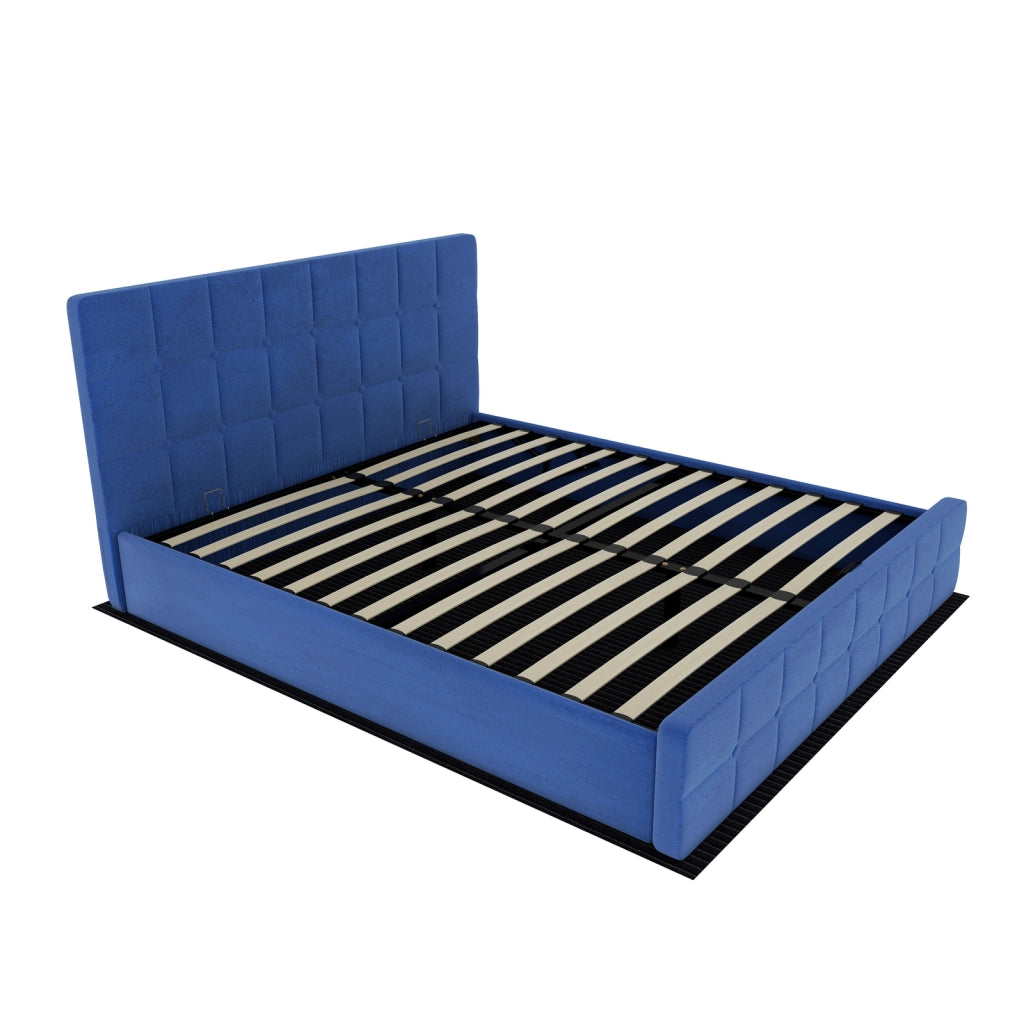letto imbottito flanella blu 160 x 200 cm