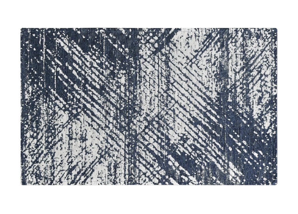Tappeto Arredo Salotto Antiscivolo Scendiletto Camera Dis. Essenza By Suardi - 65x110 - Blu