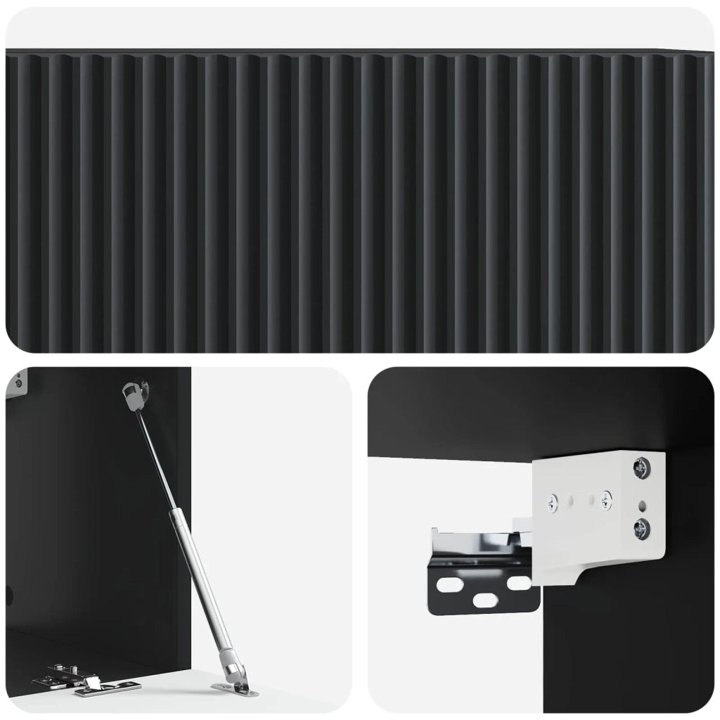 Mobile Porta TV da Muro Nero 78,5 x 31 x 30 cm 898546