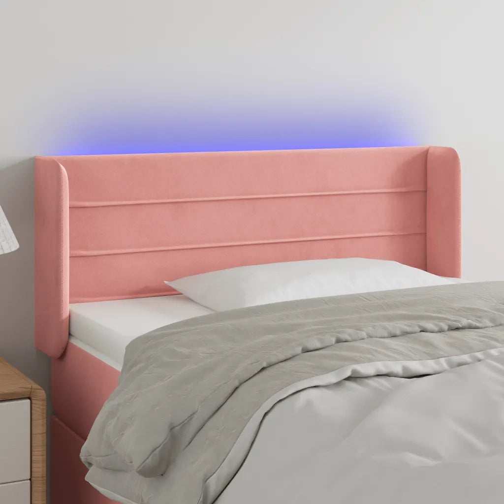Testiera a LED-Testata con LED Rosa 83x16x78/88 cm in Velluto 545612