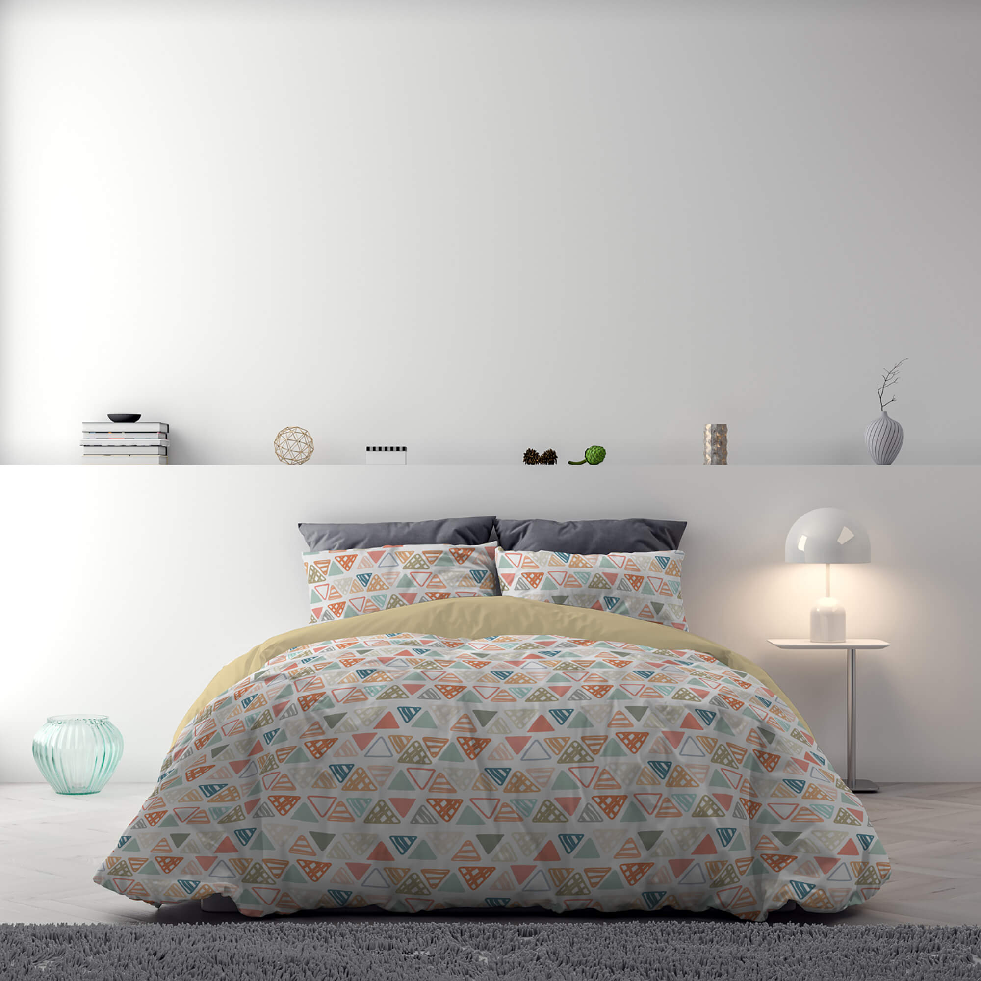 Copripiumino 1 Piazza e Mezzo Double Face con Federe Stampato Different