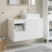 Set di mobili per il bagno 2 pz Bianco Legno ingegnerizzato 3404054
