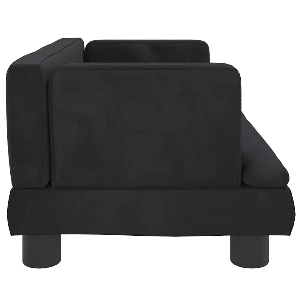 Cuccia per cani con cesto divano confortevole 60 x 40 x 30 cm velluto nero 02_0042729