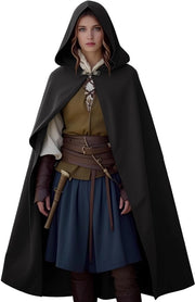 Cappotto Medievale - Lungo Cappotto con Cappuccio - Stile Vittoriano Rinascimentale - Costume per Carnevale/Halloween - Tela di Lusso in Felpa - Cappuccio Drammatico - Mantella
