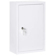 ARMADIETTO MEDICINALI A 3 RIPIANI IN ACCIAIO INOX CON 2 CHIAVI E MONTAGGIO A PARETE, 30X14X46 CM, BIANCO