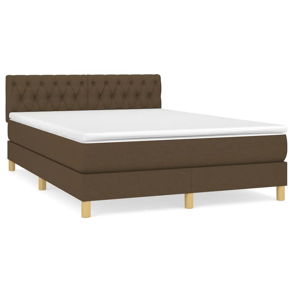 Giroletto a Molle con Materasso Marrone Scuro 140x190cm Tessutocod mxl 75573