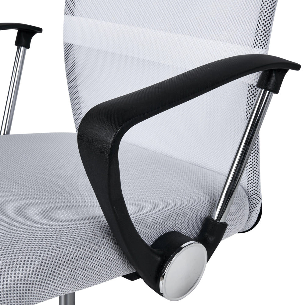 Sedia girevole da ufficio regolabile in altezza con rivestimento in rete bianco sporco ufficio in casa