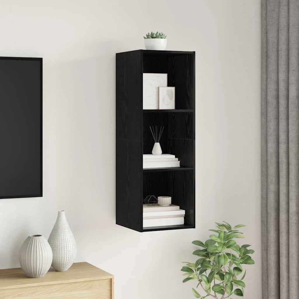 Set mobile TV-Credenza per TV Rovere Nero 37 x 37 x 107 cm Legno multistrato 206397