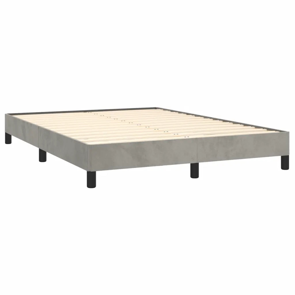 Giroletto senza Materasso Grigio Chiaro 140x200 cm Velluto 346976