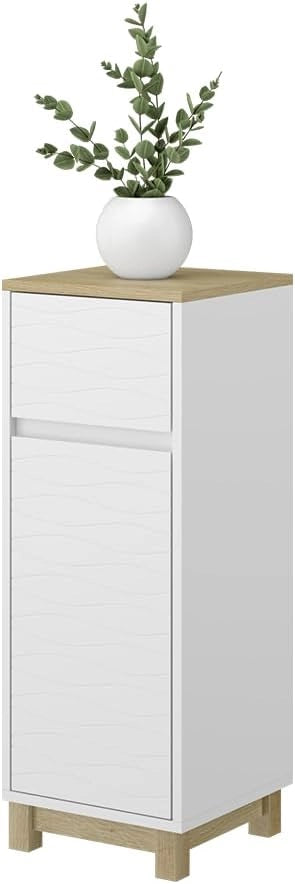 Mobile midi Livia, Bianco, 30 x 80 cm con cassetto