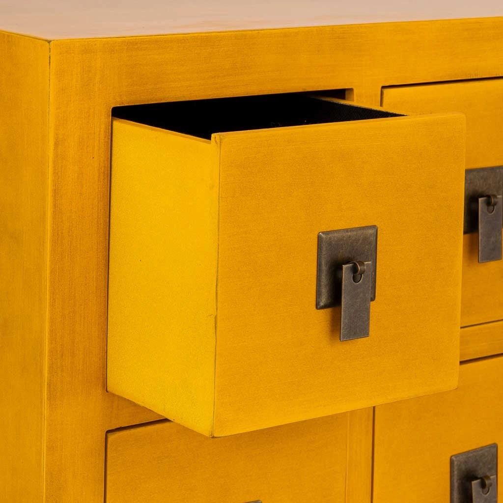 Comò in legno con 6 cassetti e 2 porte 63x26x101