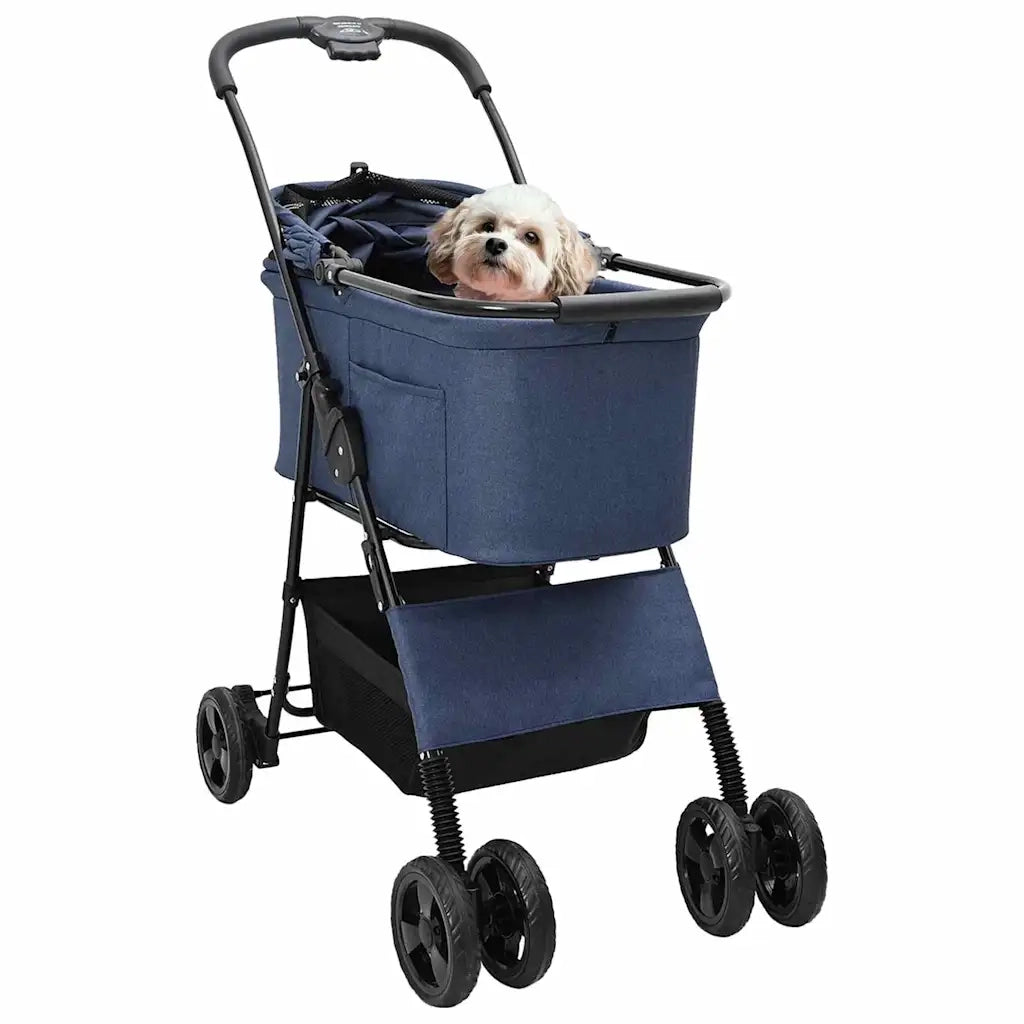Passeggino pieghevole per animali Blu 81 x 47 x 99 cm CFW5582011