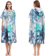 Badponcho ultraluce per adulti, con cappuccio, per uomo e donna, asciugamano, poncho per surf con cappuccio, per adulti, per spiaggia, aiuto per avvolgersi, (105 x 90 cm)