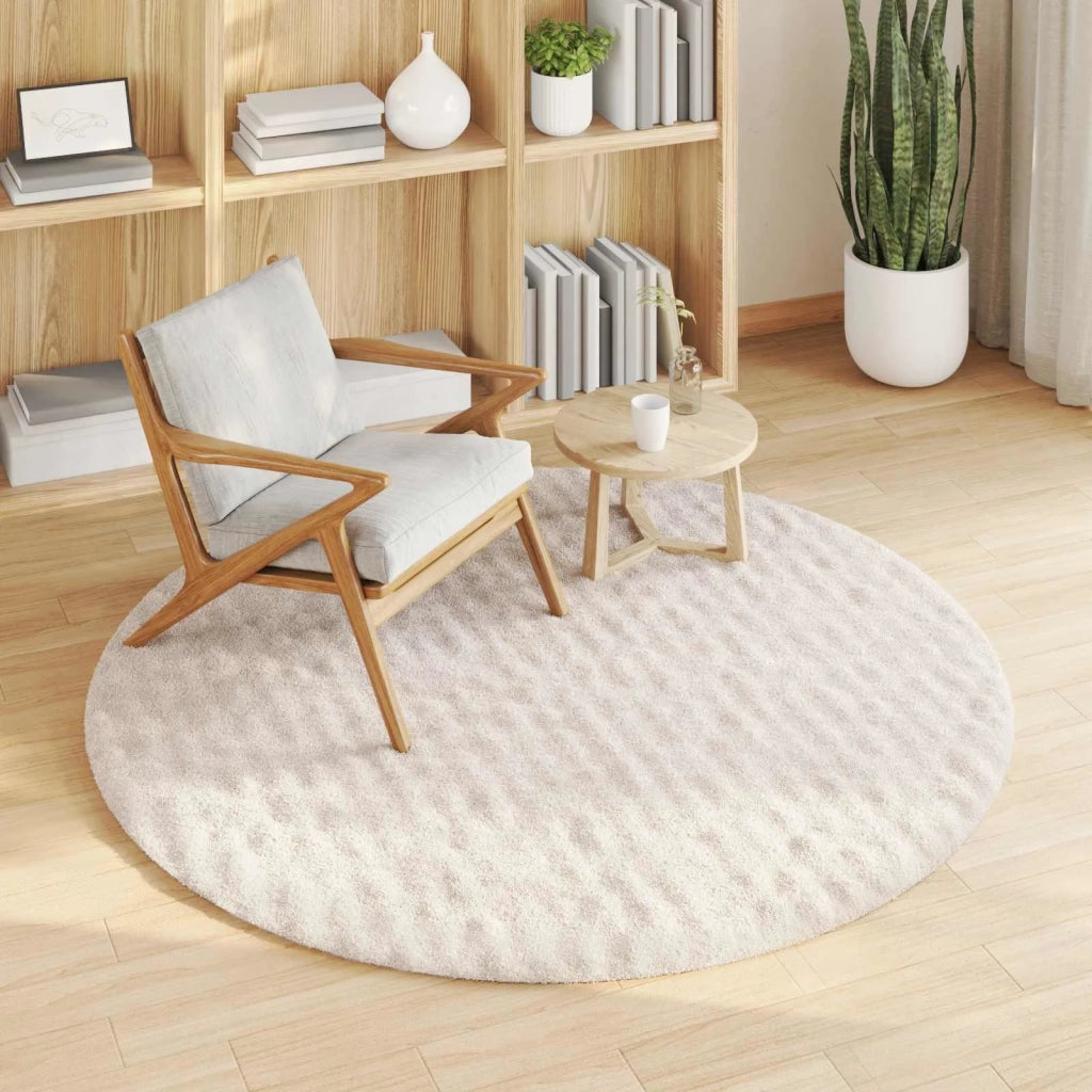 Tappeti per area Rotondo SIROLO Beige Ø 120 CM Poliestere