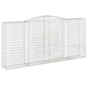 Gabbione recinto a gabbia muro di contenimento ad arco 400 x 50 x 180/200 cm ferro zincato argento 02_0040092