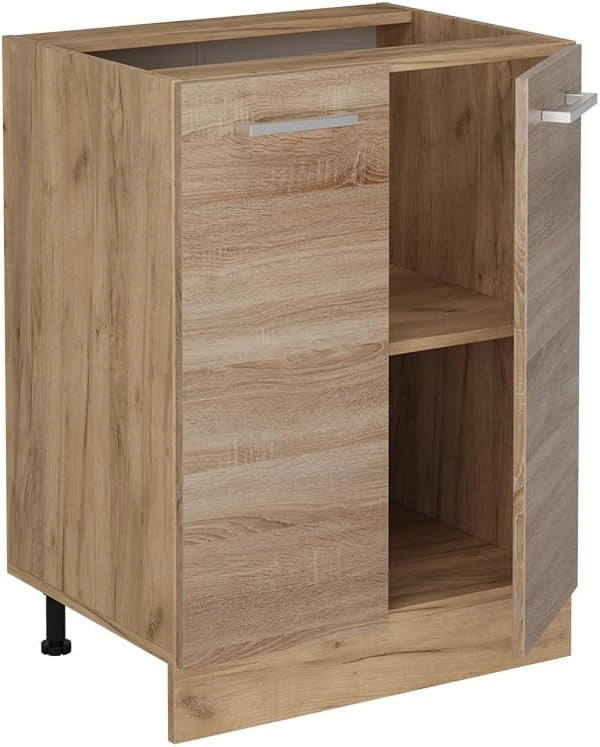 Mobiletto base cucina R-Line, Sonoma, 60 cm senza piano di lavoro