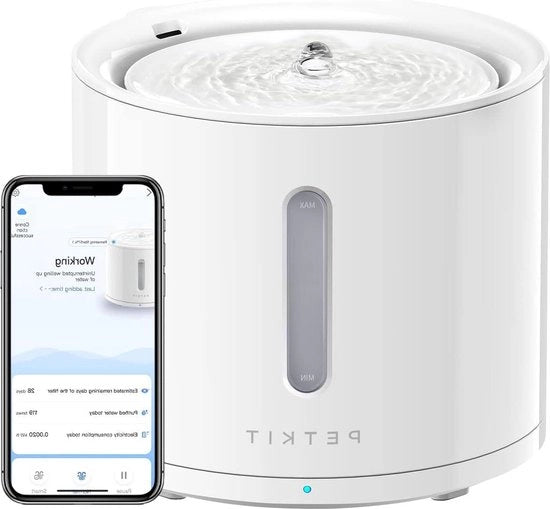 Pompa Idraulica per Animali da Compagnia - Silenziosa - Distributore d'Acqua con Controllo APP - Modalità Smart/Normale/ND - Finestra Livello Acqua - Distributore Acqua per Gatti - 2L