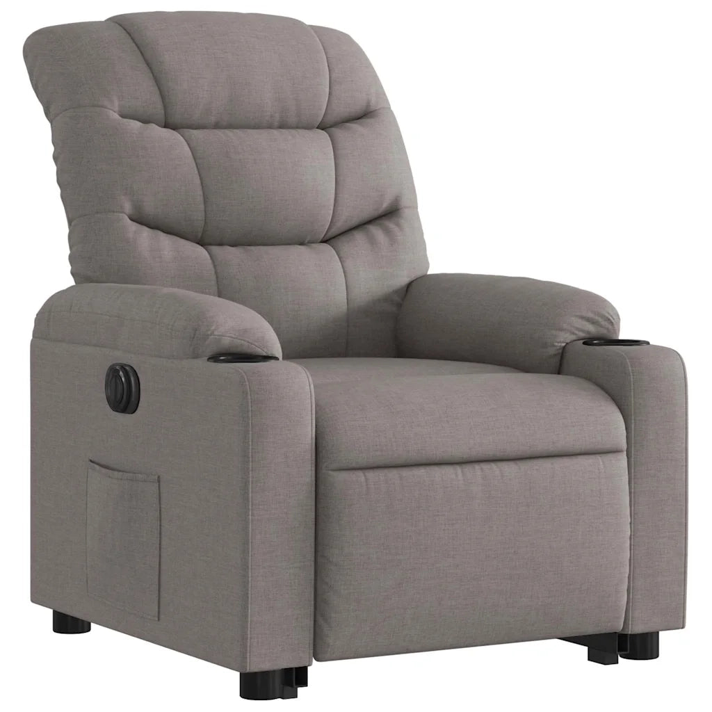 Poltrona Alzapersona Reclinabile Elettrica Tortora in Tessuto 3206670