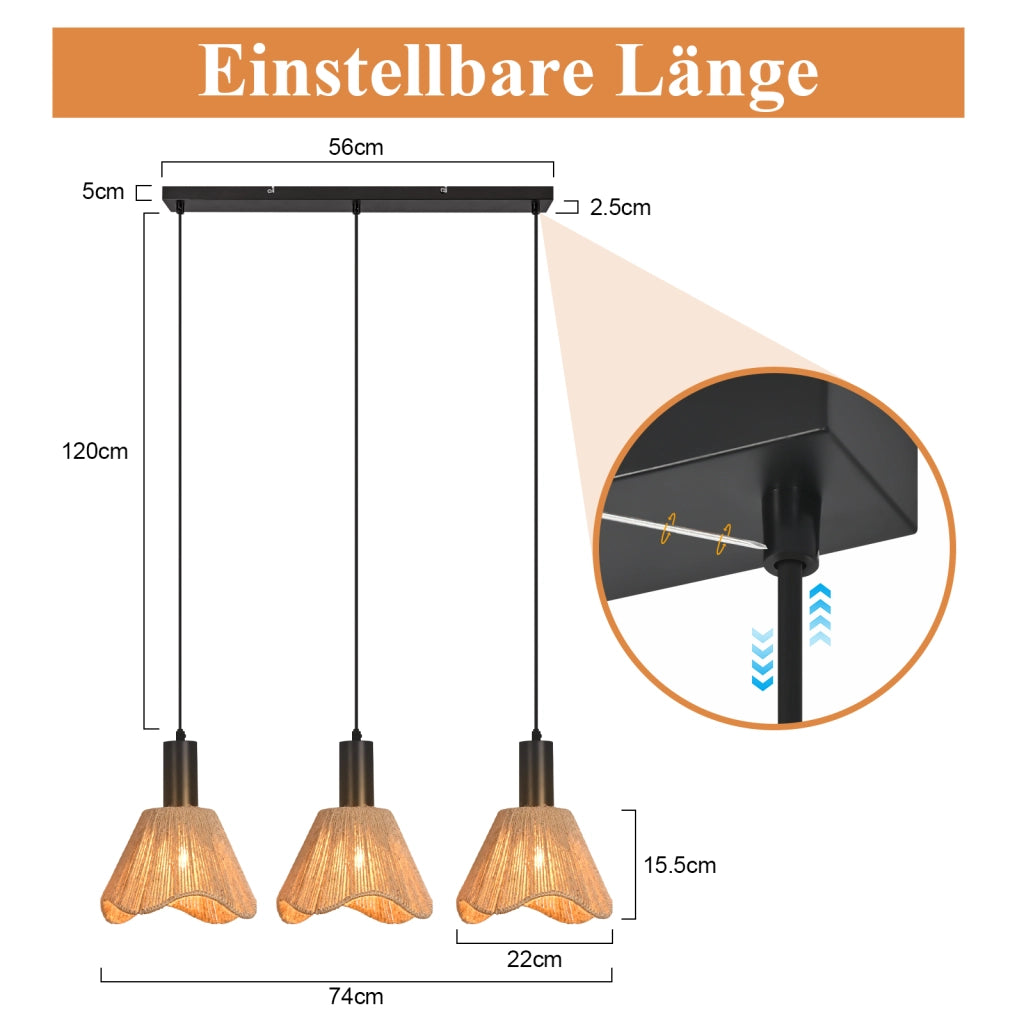 Lampada a sospensione ZMH vintage nera E27 per cucina/camera da letto (lampadina non inclusa)