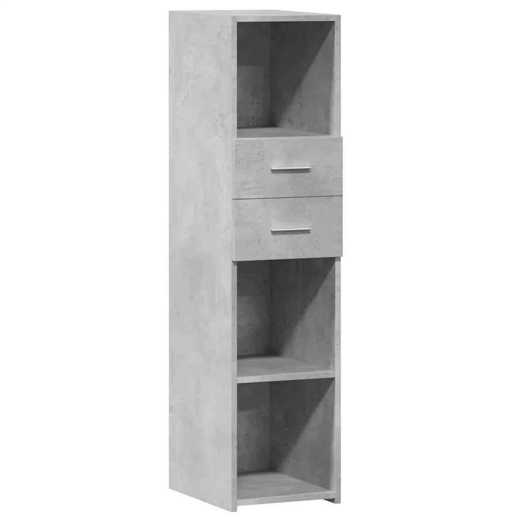 Credenza-Buffet-Armadio da cucina Grigio Cemento 30x42,5x124 cm in Legno Multistrato