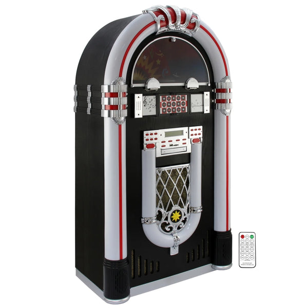 Jukebox Anni '50 con Vinile CD USB Bluetooth SD/MMC Memory Card Radio FM e AUX