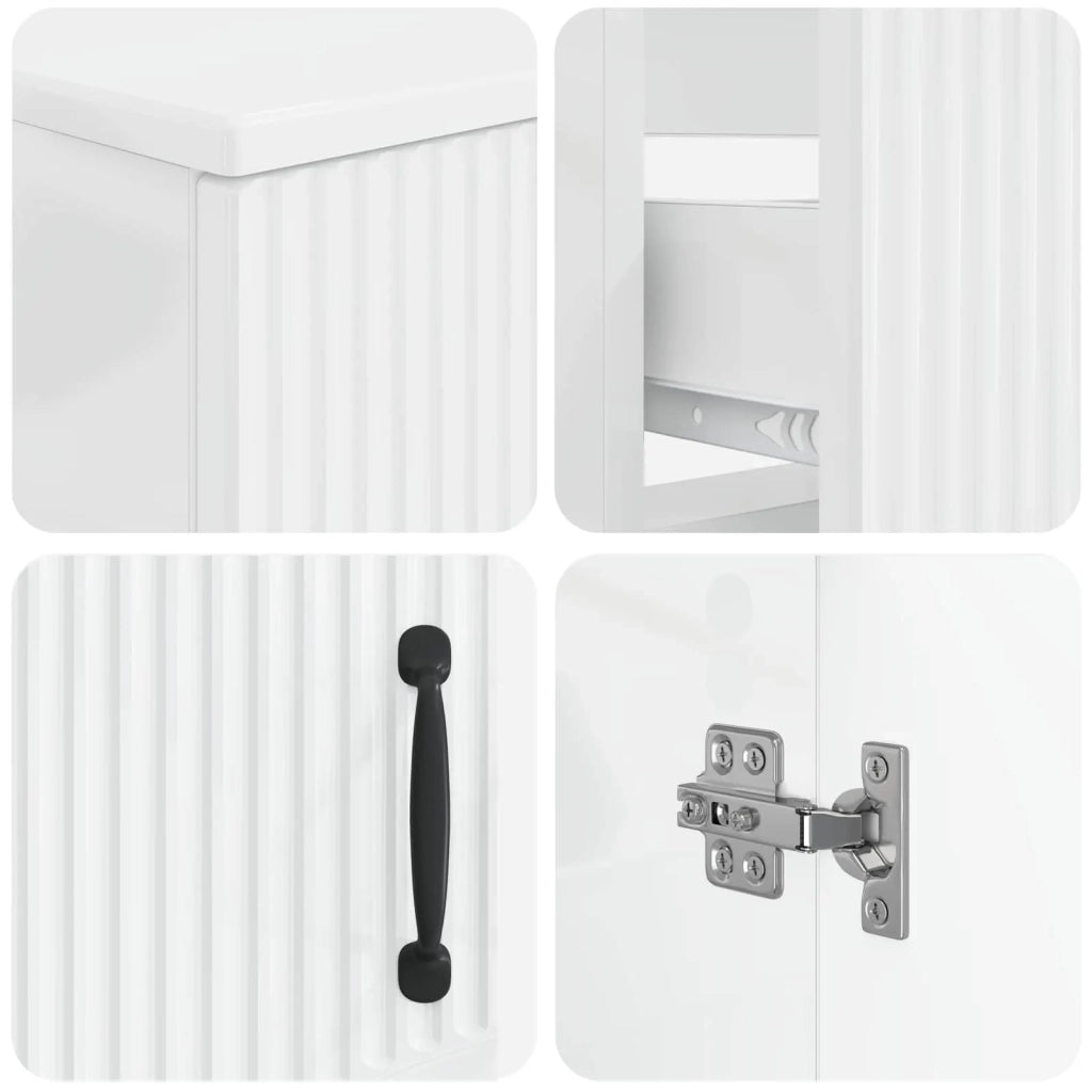 Set di Armadi da Bagno da 2 Pezzi HOORN Bianco Lucido 3417553