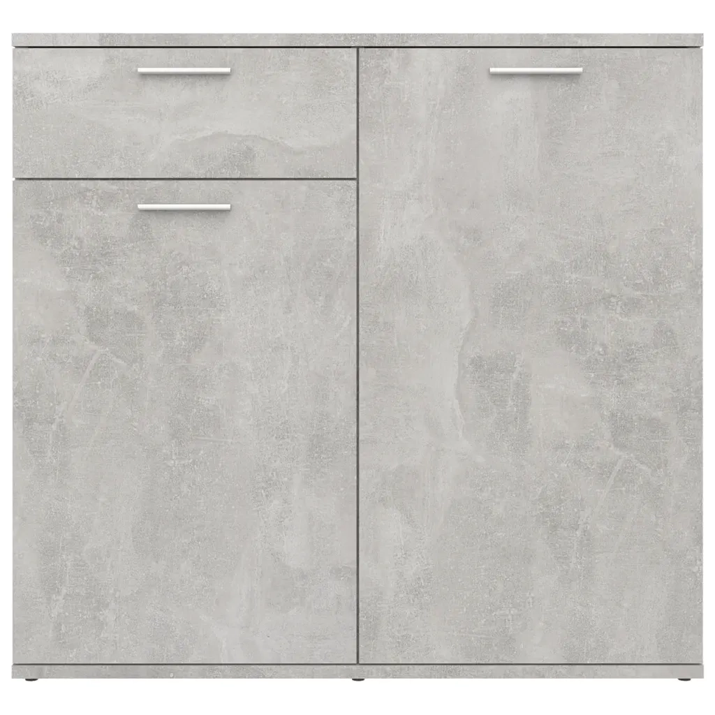 Credenza | Madia | Buffet da pranzo | Armadio da pranzo Grigio Cemento 80x36x75 cm in Legno Multistrato
