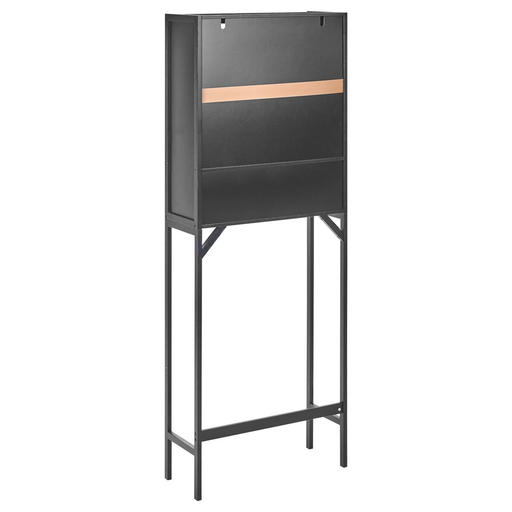 Unità di scaffale per il bagno nero Bambù Stoccaggio per il bagno Stile minimalista