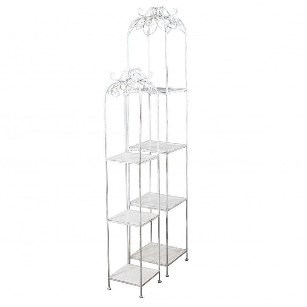 Set 2 Scaffali Doriane in Alluminio Bianco Antico