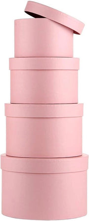 Set di scatole di carta rotonde con coperchio - set di 4 misure per fiori, torte, cioccolato e dolci.