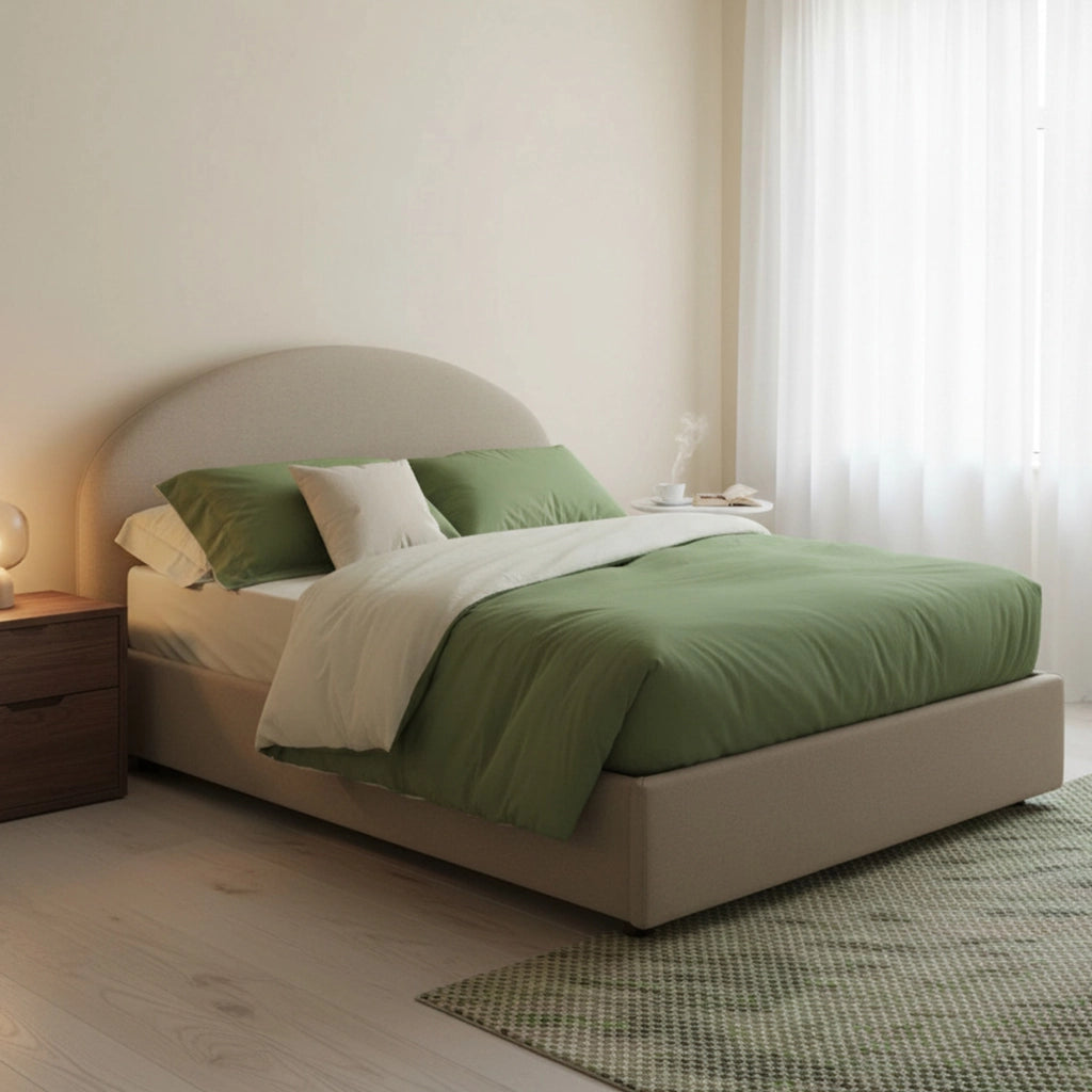 Ambher, Letto Piazza e Mezza Materasso Incluso Made in Italy, Grigio Tortora