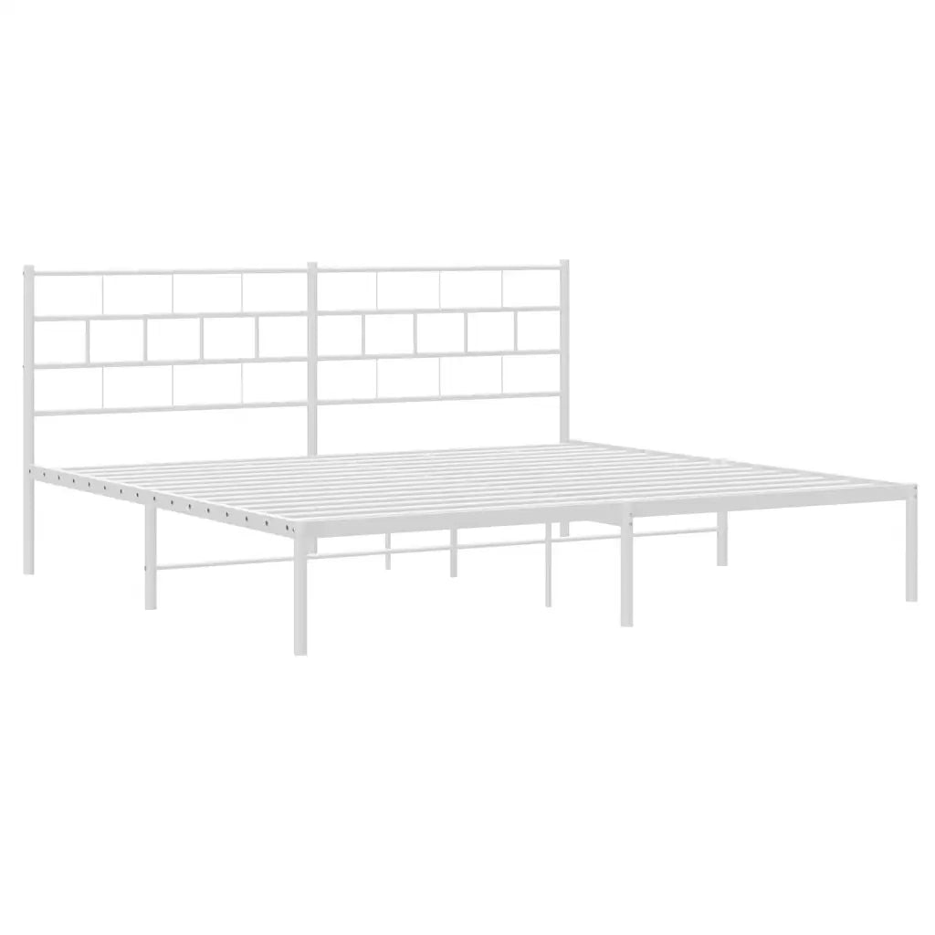 Giroletto con Testiera-Struttura Letto con testiera Metallo Bianco 193x203 cm 625489