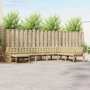 Set di divani da esterno con cuscino 8 pcs Bianco e Beige