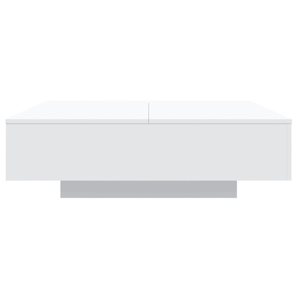 Tavolino da Soggiorno con Luci LED-Tavolino da Salotto-Tavolo Bianco 100x100x31 cm