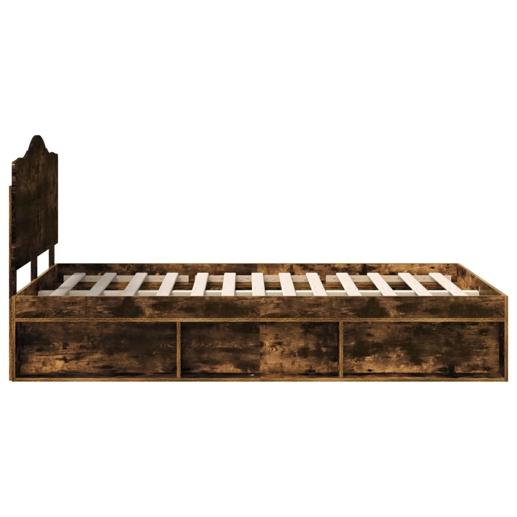 Struttura del letto Rovere fumé 120 x 200 cm Pino massello 3413330